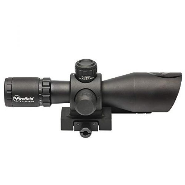 Firefield Rifle Scope 3 Firefield Barrage Waterproof Riflescope with Green Laser Multi-Coated Scratch Resistant/Anti-Reflective Glass and Illuminated red and Green Mil-Dot Reticle