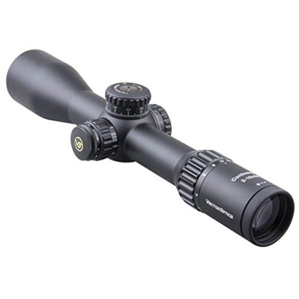 Vector Optics Rifle Scope 4 Vector Optics Continental 4-24x56 First Focal Plane (FFP) Rifle Scope, 34mm Tube, 1/10 MIL Per Click Adjustment, Turret Lock System, Free Picatinny/Weaver Mount Rings, Matte Black