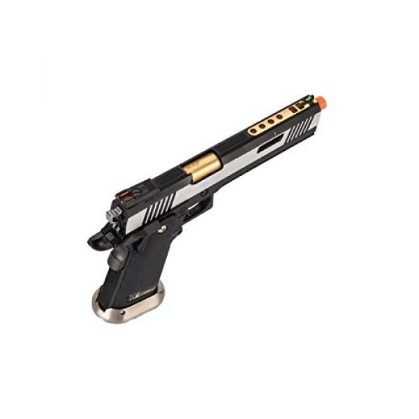 Lancer Tactical Airsoft Pistol 3 Lancer Tactical WE-Tech Hi-Capa 6" IREX Competition Full Auto Gas Blowback Airsoft Pistol Black Silver Gold Barrel