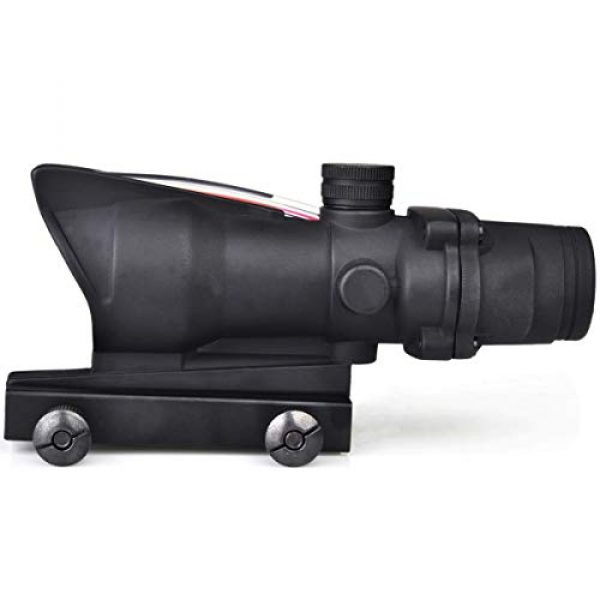DCJWCUAK Rifle Scope 7 DCJWCUAK ACOG Chevron Reticle Red Fiber 4x32 Magnification Rifle Scope