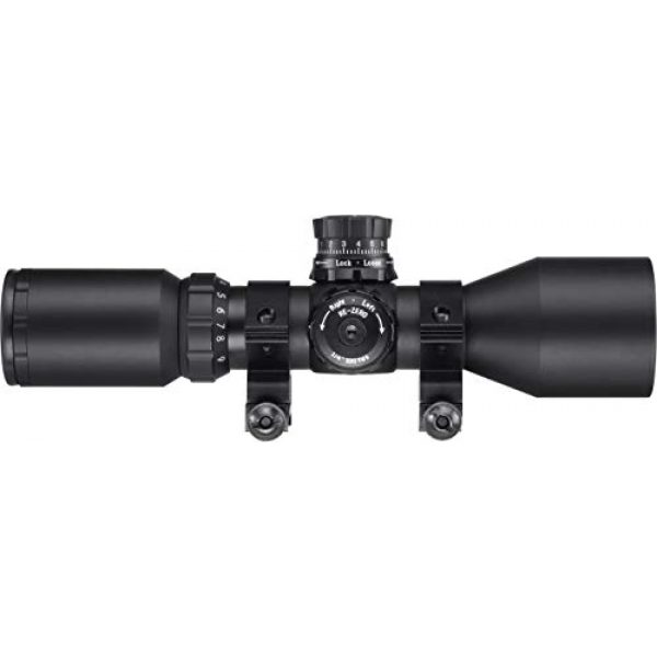 BARSKA Rifle Scope 2 Barska AC13268 Contour Rifle Scope 3-9x42 Illuminated Trace MOA Reticle with Rings, Black, One Size