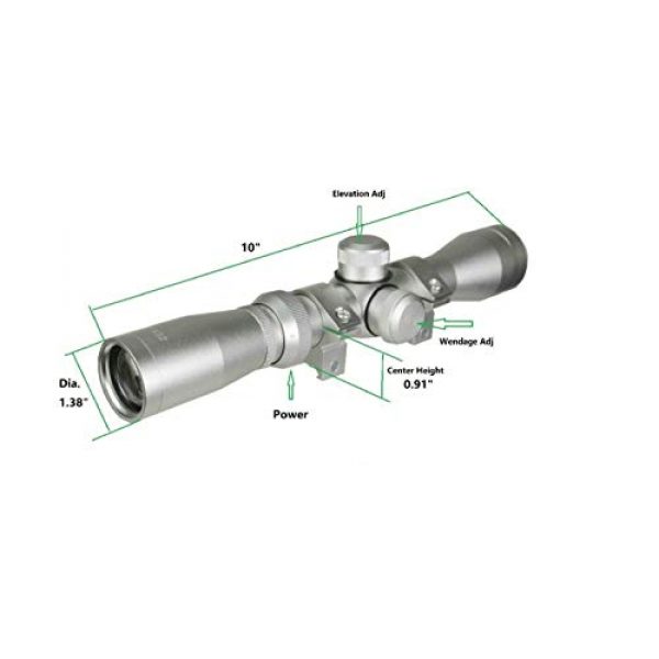 DB TAC INC Rifle Scope 2 DB TAC INC Silver Color 2-7x32 Long Eye Relief Scout Scope