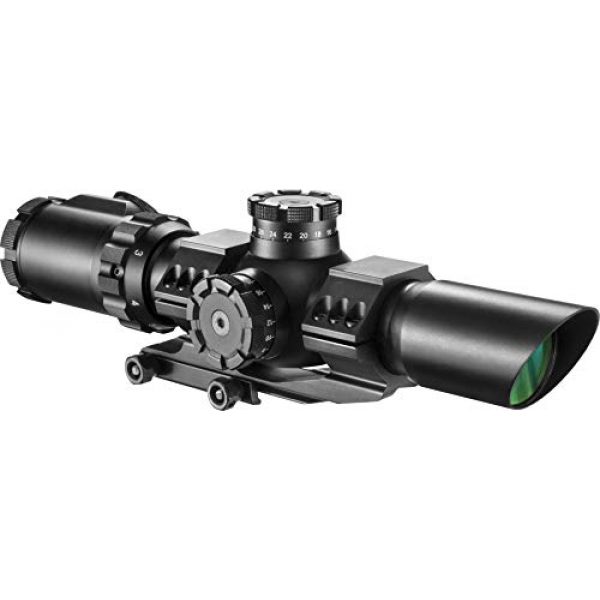 BARSKA Rifle Scope 1 Barska AC12138 Rifle Scope 1-6x32 Red/Green Illuminated Mil-Dot Reticle with Cantilever Ring