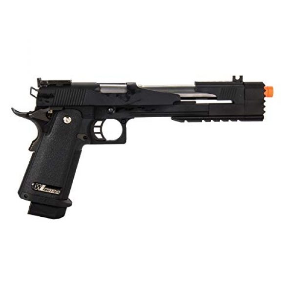Lancer Tactical Airsoft Pistol 2 Lancer Tactical WE-Tech Hi-Capa 7.0"Dragon Long Slide Full Auto Gas Blowback Airsoft Pistol with Standard Grip Black