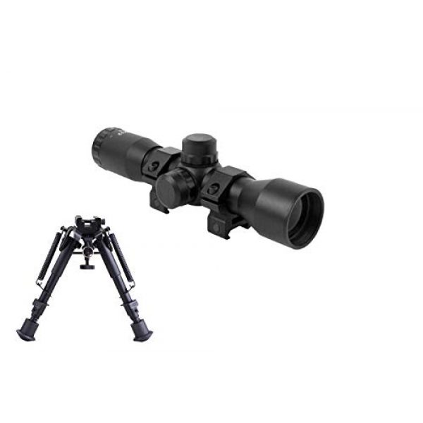 GOTICAL Rifle Scope 1 GOTICAL Combo of Compact 4x32 Scope, 6-9 Inches Rifle Bipod Adjustable Spring Return with Adapter & Mount