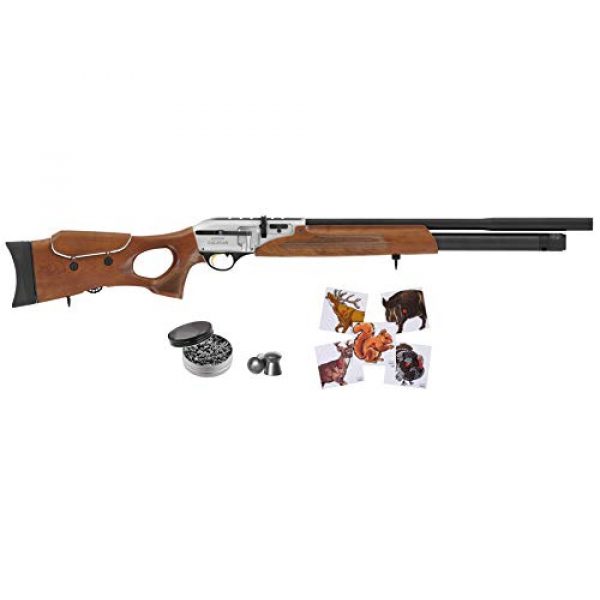 Wearable4U Air Rifle 1 Hatsan Galatian Walnut QE Air Rifle with Included Wearable4U 100x Paper Targets and Lead Pellets Bundle