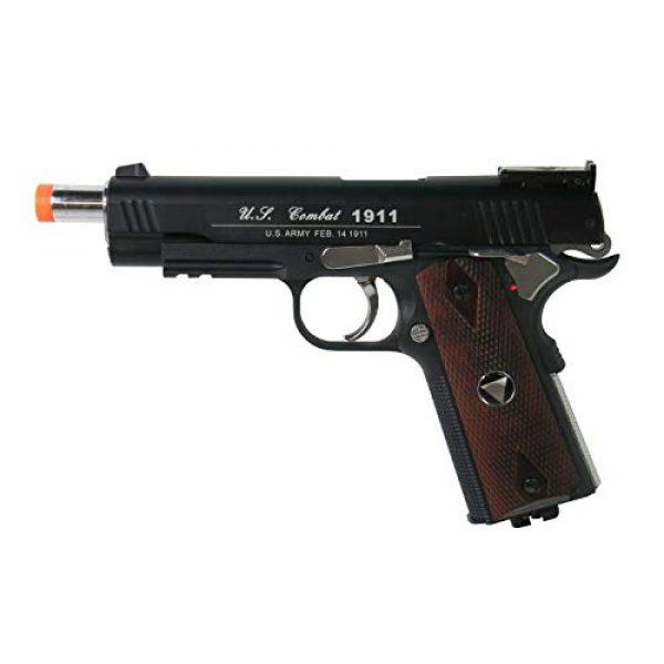 WinGun Airsoft Pistol 3 WG Special Combat Pistol 1911 CO2 Blowback Airsoft Pistol Black with Brown Grip