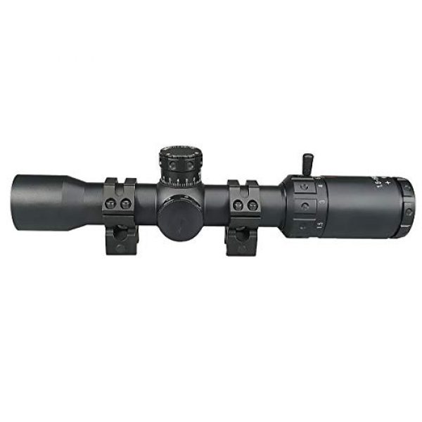 Persei Rifle Scope 4 Persei 1.5-15x32 Rifle Scope with Red Illuminated Glass Reticle 30mm Tube and Medium Profile Scope Rings