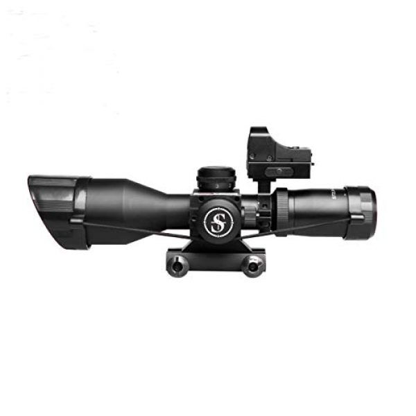 Sniper Rifle Scope 2 Sniper ST2.5-10x40 Rifle Scope Combo with Green Laser R/G Illuminated Reticle Red Dot Sight