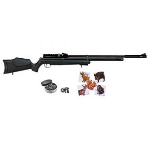 Wearable4U Air Rifle 1 Hatsan AT44S10 Long QE Open Sight Air Rifle with Included Wearable4U 100x Paper Targets and Lead Pellets Bundle