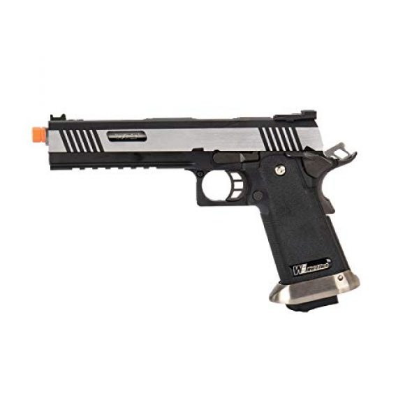 Lancer Tactical Airsoft Pistol 1 Lancer Tactical WE-Tech Hi-Capa 6" IREX Competition Full Auto Gas Blowback Airsoft Pistol Black Silver
