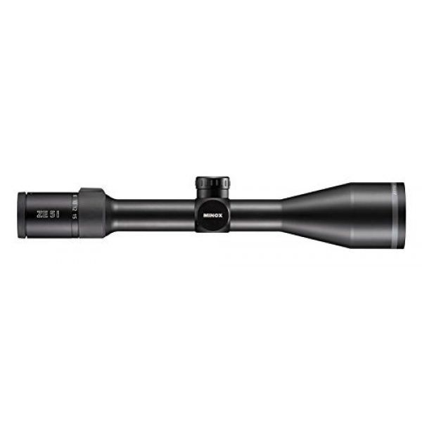 MINOX Rifle Scope 1 MINOX ZE5.2i 3-15x56 SF Illuminated German 4 Compact Tactical 30 mm Riflescope with 5X Magnification and 2nd FP German #4 BDC Reticle for Hunting in Day & Deep Twilight