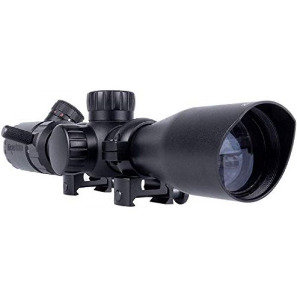 Monstrum Rifle Scope 1 Monstrum 2-7x32 Rifle Scope with Rangefinder Reticle and High Profile Scope Rings