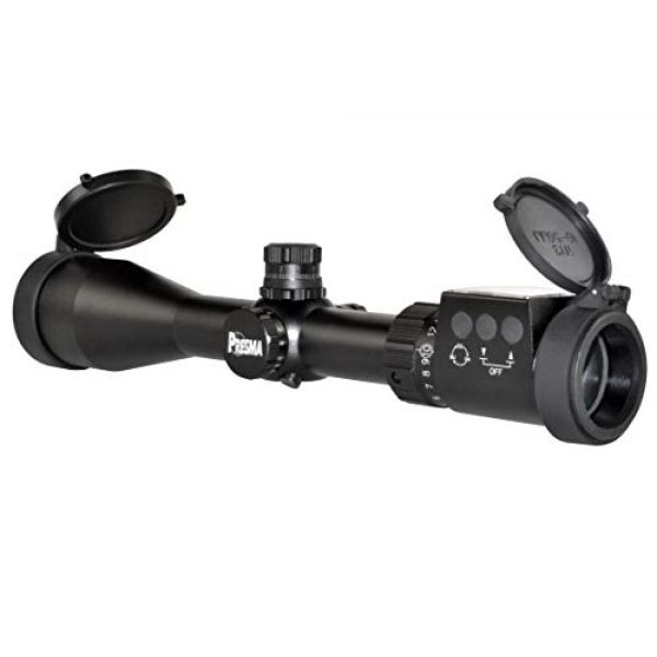 Presma Rifle Scope 5 Presma Solar Powered 3-18X50 Precision Rifle Scope with Side AO Adjustment, RXR Glass and Illuminated Orange, Green, and Blue Mil-Dot Retilce