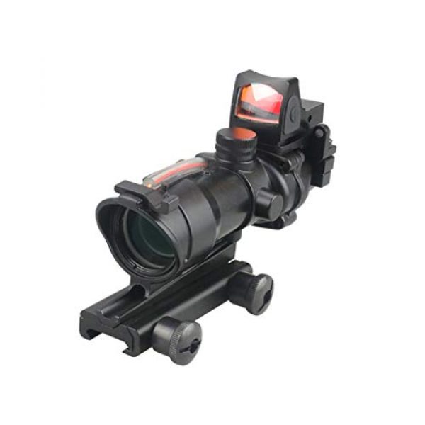 AJDGL Rifle Scope 1 AJDGL Optic Scope 4x32 Scope True Fiber Red Illuminated Crosshair Reticle Scopes with 20mm Rail Mount Holographic Sight