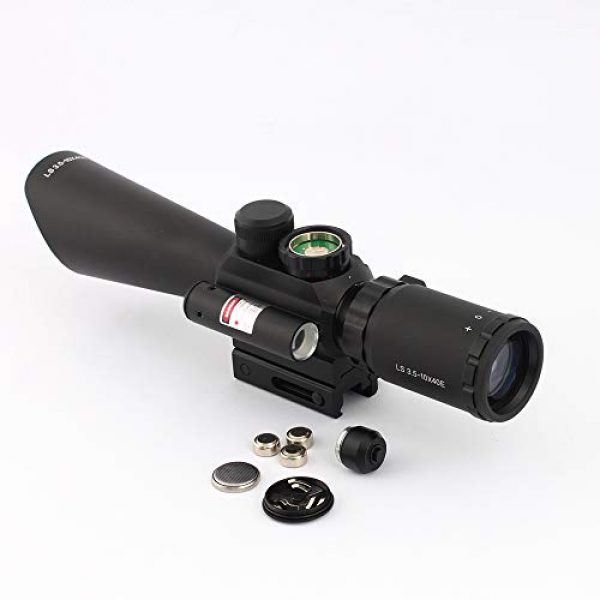 MUJING Rifle Scope 4 MUJING Tactical 3.5-10x40 Adjustable Dovetail Optics Rifle Scope Fit 11mm or 20mm Picatinny Rail
