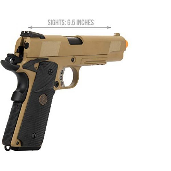 Lancer Tactical Airsoft Pistol 5 Lancer Tactical WE 1911 Full Metal MEU Airsoft Gas Blowback Pistol with Picatinny Rail TAN 350 FPS
