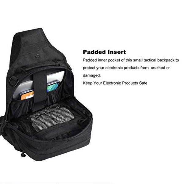 MOSISO Tactical Backpack 2 MOSISO Tactical Backpack, 2 Layer Chest Slingbag 600D Polyester Military Army Assault Molle Rucksack Shoulder Bag for Outdoor Sports Hiking Hunting Fishing Camping Training, Black