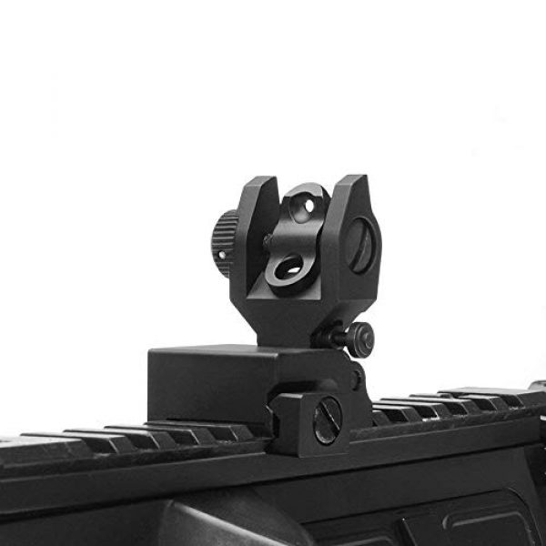 KTAIS Rifle Sight 3 KTAIS Flip up Front Rear Iron Sight Set Dual Half Moon Shape BUIS Sights fit 20mm Mount of Hunting Gun Rifle Airsoft Accessory (Color : Black)