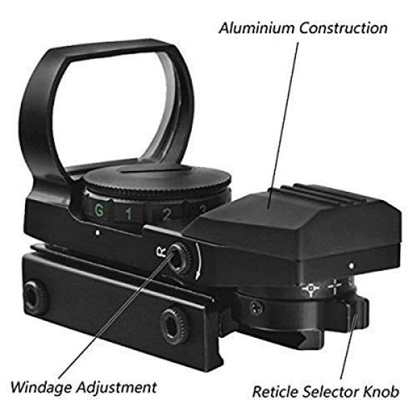 BESTSIGHT Rifle Scope 5 BESTSIGHTRed Green Dot Sight Reflex Tactical Riflescope 4 Reticle Patterns with 20mm/11mm Free Mount Rails