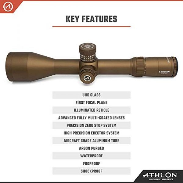 Wearable4U Rifle Scope 4 Athlon Optics Cronus Riflescope with Included Extra Battery CR2032 and Wearable4U Lens Cleaning Pen and Lens Cleaning Cloth Bundle