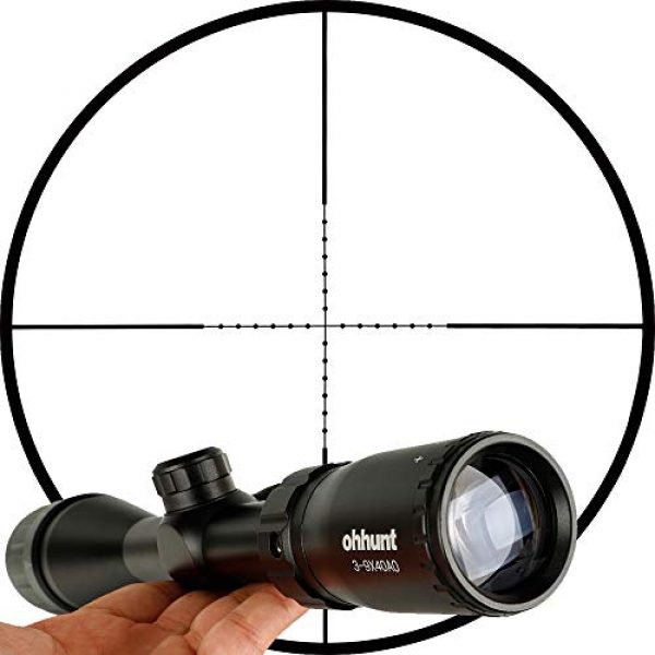 ohhunt Rifle Scope 4 ohhunt 3-9X40 AO Mil Dot Optics Rifle scopes with Scope Cover 20mm Picatinny Rings