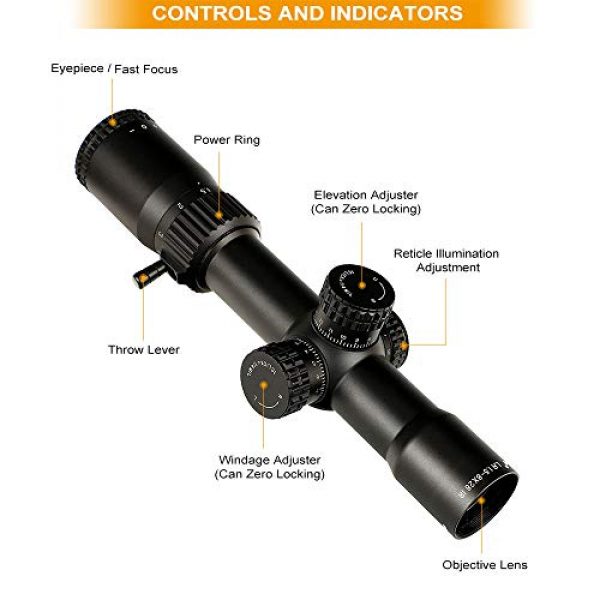 ohhunt Rifle Scope 4 ohhunt LR 1.5-8X28 Compact Hunting Scope Mil Dot Reticle Red Illumination Rifle Scopes