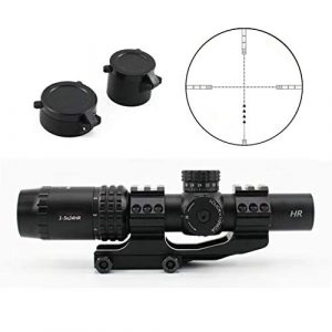 AJDGL Rifle Scope 1 AJDGL 1-5x30mm Rifle Scope- Optics Rapid Range Reticle Sight with Flip Up Cover Fit for 20mm Rifle Gun Rail Mount