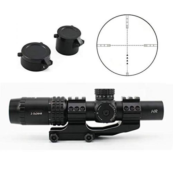 AJDGL Rifle Scope 1 AJDGL 1-5x30mm Rifle Scope- Optics Rapid Range Reticle Sight with Flip Up Cover Fit for 20mm Rifle Gun Rail Mount