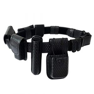 YunShao Tactical Belt 1 YunShao 8-in-1 Duty Utility Belt Rig, Police Duty Belt kit with Pouches - Handcuff Case, Radio Pouch, Glove Pouch, Light Holder, Baton Holder, MK3 Holder, Belt Keeper, Basketweave