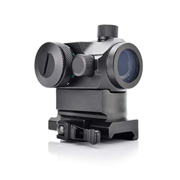 KTAIS Rifle Scope 5 KTAIS Tactical Hunting QD 1X22 Reflex Red&Green Dot Scope Sight with Quick Riser Mount Quick Detach Holographic Collimator Dot Scopes (Color : Black)