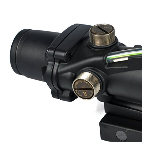 CL-SPORTS Rifle Scope 3 CL-SPORTS Acog 4x32 Green Fiber Scope Dual Illuminated Dot .223 Ballistic Reticle Rifle Scope