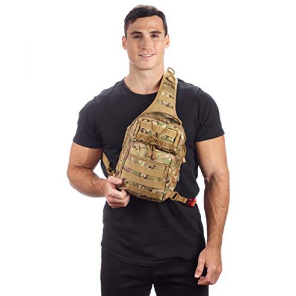 EverTac Tactical Backpack 6 Small Tactical Shoulder Sling Pack w/Molle EDC (CP MultiCam)