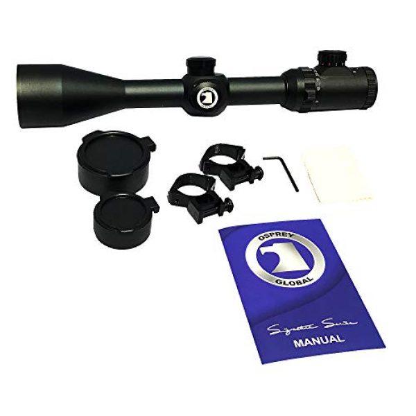 Osprey Global Rifle Scope 4 Osprey 6-24x50mm Illuminated MilDot Reticle 30mm Tube Rifle Scope