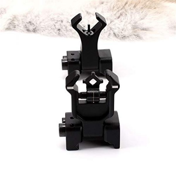 KTAIS Rifle Sight 2 KTAIS Model 4 AR 15 Tactical Flip Up Front Rear Sight Sights Set Iron Diamond Apertures Dual Windage Adjustment (Color : Black)