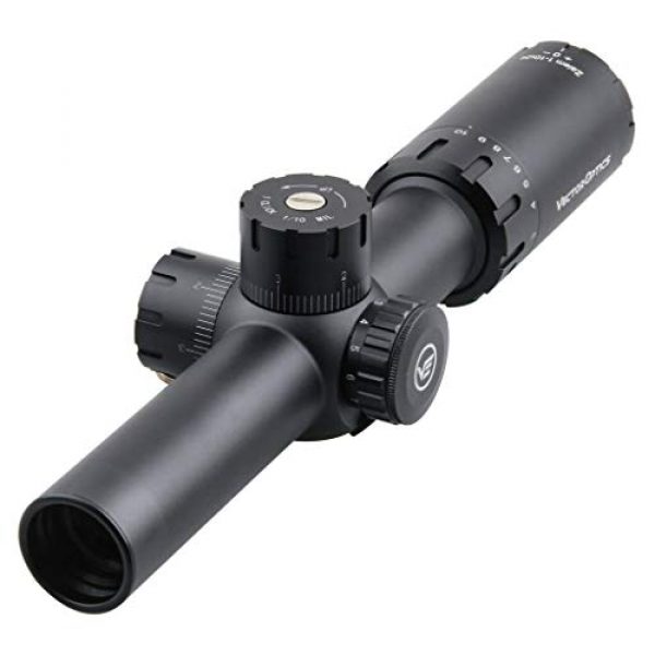 Vector Optics Rifle Scope 1 Vector Optics Zalem 1-10x24 Second Focal Plane (SFP) Riflescope with Red Illuminated Reticle, 30mm Tube, 1/10 MIL Adjustment, Turret Lock System, Zero Reset Feature, Free Mount Rings, Lens Caps