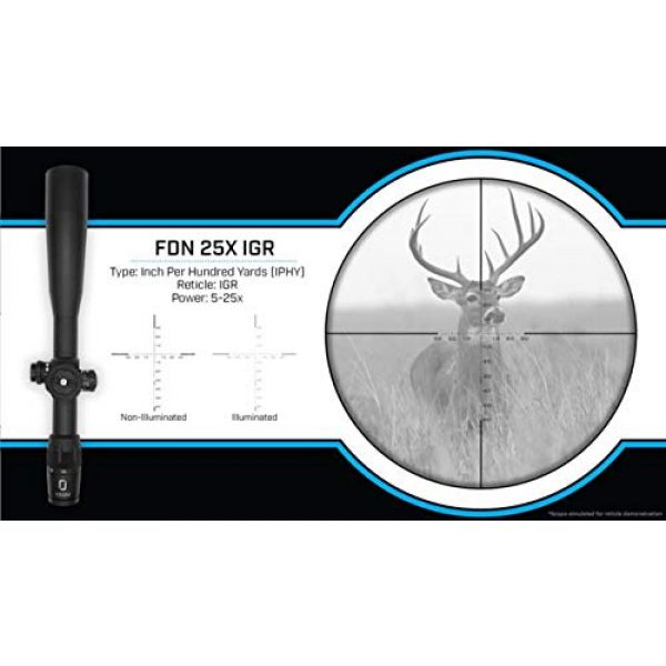 U.S. Optics Rifle Scope 7 U.S. Optics FDN-25X Riflescope, 5-25x52mm, 34mm Tube, FFP, IGR Reticle, 1/10 MIL FDN 25X IGR