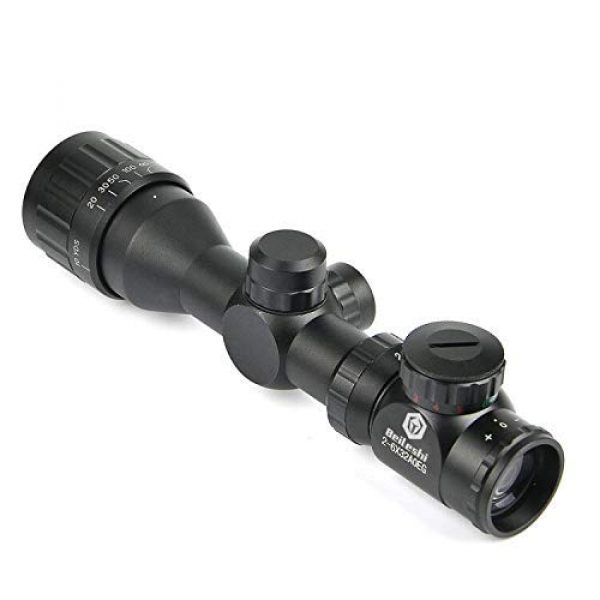 Beileshi Rifle Scope 6 Beileshi 2-6x32 Rifle Scope Red/Green Illuminated Range Finder Reticle and Parallax Adjustment with Sunshade Tube