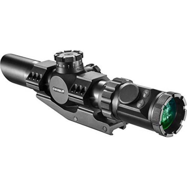 BARSKA Rifle Scope 2 Barska AC12138 Rifle Scope 1-6x32 Red/Green Illuminated Mil-Dot Reticle with Cantilever Ring