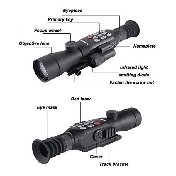 DJym Rifle Scope 2 DJym GPS HD High-Powered Night Vision Monocular, Zoom Digital Video Camera for Outdoor Hunting Rangefinder