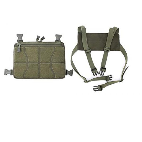 Jadedragon Tactical Backpack 5 Tactical Chest Front Bag Pouch Harness Bag Multipurpose Concealed EDC Carry Pouch Sport Backpack Daypack Tactical Chest Rig for Hiking,Bicycling,Motorcycle Riding,Fishing (Green)