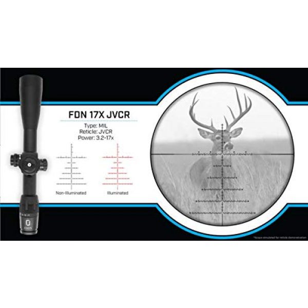 U.S. Optics Rifle Scope 7 U.S. Optics FDN-17X Riflescope, 3.2-17x50mm, 34mm Tube, FFP, JVCR Reticle, 1/10 MIL FDN 17X JVCR