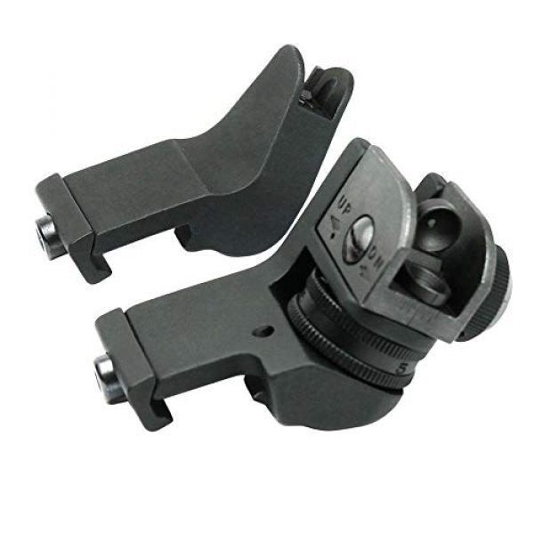 KTAIS Rifle Sight 1 KTAIS Front and Rear 45 Degree Offset Rapid Transition BUIS Backup Iron Sight Set (Color : Black)