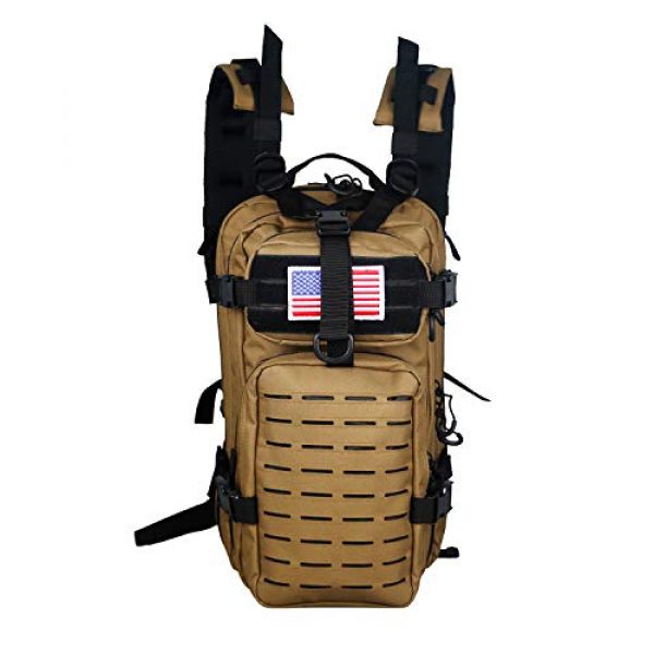 Warriors Product Tactical Backpack 1 Warriors Product Small Assault Backpack Military Tactical Backpack Bag with Flag Patch for Outdoor,Hiking, Camping Travel