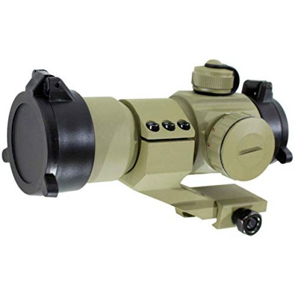 MY Rifle Scope 2 MY Scope 1x30 Red Green Dot Reflex Optic Sight with Cantilever Mount Fits Weaver Rails, Tan Color