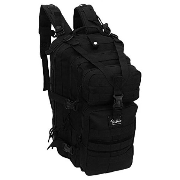 NPUSA Tactical Backpack 1 Mens 18 Inch Molle Hydration Ready Tactical Gear Daypack Backpack + Key Ring Carabiner