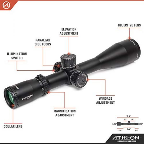 Athlon Optics Rifle Scope 2 Athlon Optics Ares BTR GEN2 4.5-27x50 Riflescope - APLR3 FFP IR MIL