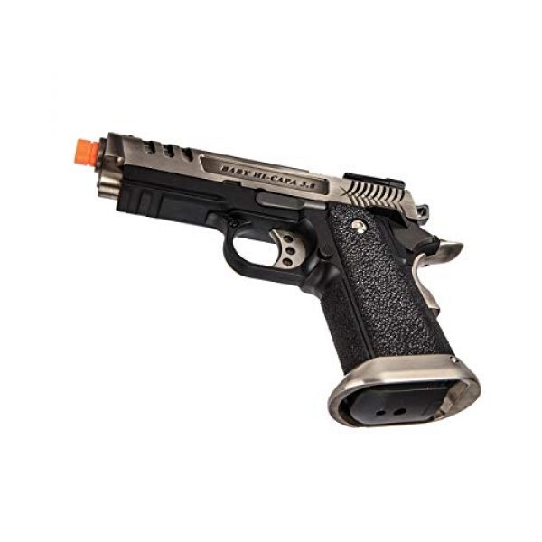 Lancer Tactical Airsoft Pistol 5 Lancer Tactical WE-Tech Hi-Capa 3.8 Deinonychus Full Auto Gas Blowback Airsoft Pistol Silver