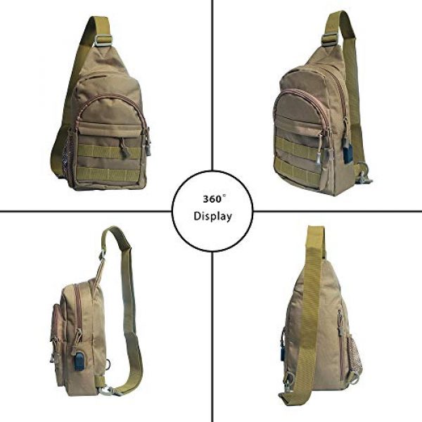 Saigain Tactical Backpack 3 Saigain Men's Tactica Small Sling Backpacks Chest Shoulder Bag Molle Casual with USB Charging for Outdoor Hiking Camping