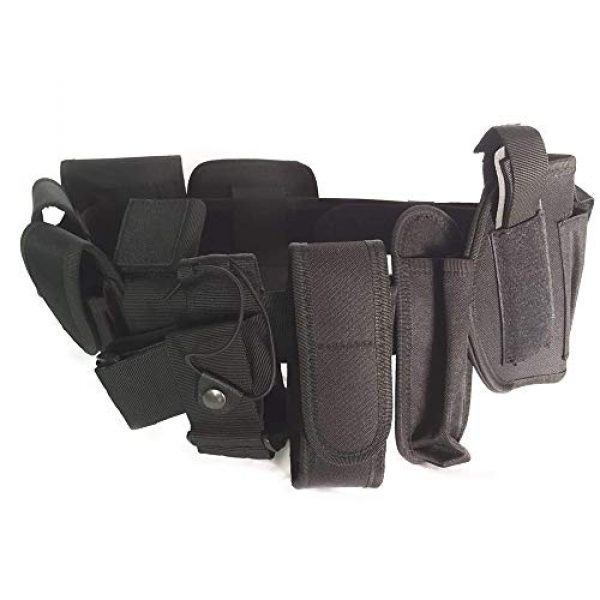 Davidsons Collection Tactical Belt 3 Davidsons Collection 10 in 1 Tactical Duty Belt, Utility Modular Equipment System Nylon Security Military Enforcement Belt with Pouches, for Security & Police (Adjustable 35-45 inches, Black)